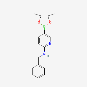 molecular formula C18H23BN2O2 B1520548 N-Benzyl-5-(4,4,5,5-tetramethyl-1,3,2-dioxaborolan-2-YL)pyridin-2-amine CAS No. 1073354-27-4