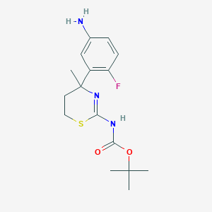 tert-Butyl (4-(5-amino-2-fluorophenyl)-4-methyl-5,6-dihydro-4H-1,3-thiazin-2-yl)carbamate