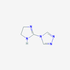 molecular formula C5H7N5 B15205511 4-(4,5-Dihydro-1H-imidazol-2-yl)-4H-1,2,4-triazole 