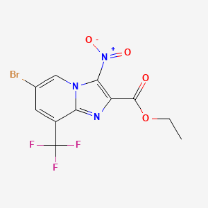 6-Bromo-3-nitro-8-trifluoromethyl-imidazo[1,2-a]pyridine-2-carboxylic acid ethyl ester