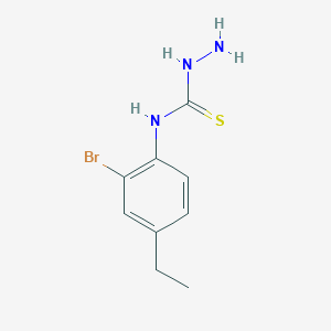 molecular formula C9H12BrN3S B15205572 4-(2-Bromo-4-ethylphenyl)thiosemicarbazide 