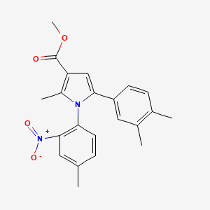 methyl 5-(3,4-dimethylphenyl)-2-methyl-1-(4-methyl-2-nitrophenyl)-1H-pyrrole-3-carboxylate