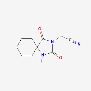 molecular formula C10H13N3O2 B15205656 (2,4-Dioxo-1,3-diazaspiro[4.5]dec-3-yl)-acetonitrile 