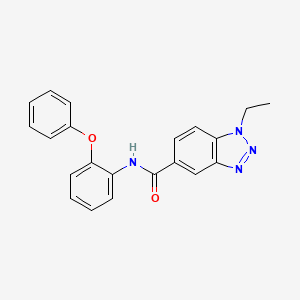 molecular formula C21H18N4O2 B15205702 1-Ethyl-N-(2-phenoxyphenyl)-1H-benzo[d][1,2,3]triazole-5-carboxamide 