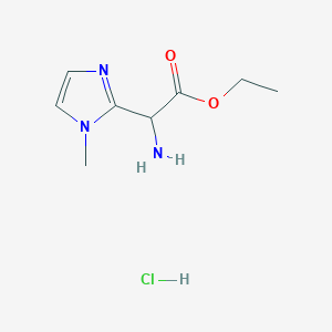 molecular formula C8H14ClN3O2 B1520573 Amino-(1-methyl-1h-imidazol-2-yl)-acetic acid ethyl ester hydrochloride CAS No. 129146-64-1