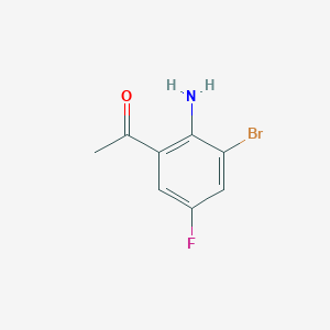 molecular formula C8H7BrFNO B15205735 1-(2-Amino-3-bromo-5-fluorophenyl)ethan-1-one 