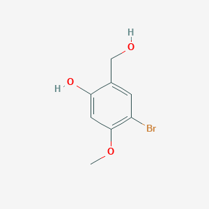 molecular formula C8H9BrO3 B15205770 4-Bromo-2-(hydroxymethyl)-5-methoxyphenol 