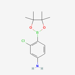 molecular formula C12H17BClNO2 B1520578 3-Chloro-4-(4,4,5,5-tetramethyl-1,3,2-dioxaborolan-2-yl)aniline CAS No. 877160-63-9