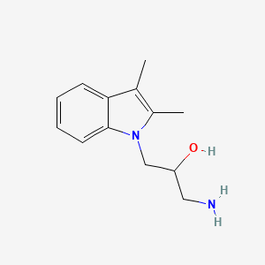 molecular formula C13H18N2O B15205784 1-Amino-3-(2,3-dimethyl-indol-1-yl)-propan-2-ol 