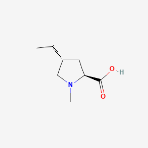 molecular formula C8H15NO2 B15205793 (2S,4R)-4-Ethyl-1-methylpyrrolidine-2-carboxylic acid 