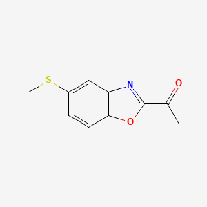 molecular formula C10H9NO2S B15205828 1-(5-(Methylthio)benzo[d]oxazol-2-yl)ethanone 