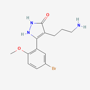 4-(3-Aminopropyl)-5-(5-bromo-2-methoxyphenyl)-1H-pyrazol-3(2H)-one