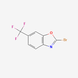 molecular formula C8H3BrF3NO B15205846 2-Bromo-6-(trifluoromethyl)benzo[d]oxazole 