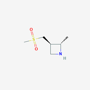 molecular formula C6H13NO2S B15205851 (2S,3R)-2-Methyl-3-(methylsulfonylmethyl)azetidine 