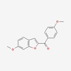 molecular formula C17H14O4 B15205912 (6-Methoxy-benzofuran-2-YL)-(4-methoxy-phenyl)-methanone CAS No. 75158-60-0