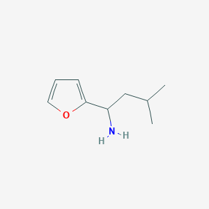 molecular formula C9H15NO B15205981 1-(Furan-2-yl)-3-methylbutan-1-amine 