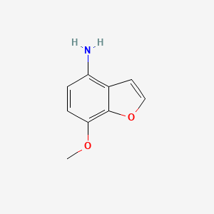 molecular formula C9H9NO2 B15205998 7-Methoxybenzofuran-4-amine 