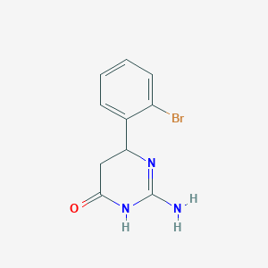 molecular formula C10H10BrN3O B15206000 2-Amino-6-(2-bromophenyl)-3,4,5,6-tetrahydropyrimidin-4-one 