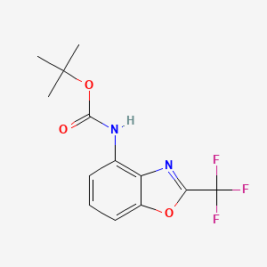 molecular formula C13H13F3N2O3 B15206010 tert-Butyl (2-(trifluoromethyl)benzo[d]oxazol-4-yl)carbamate 