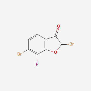 molecular formula C8H3Br2FO2 B15206028 2,6-Dibromo-7-fluorobenzo[b]furan-3(2H)-one 