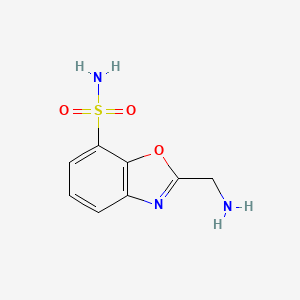 molecular formula C8H9N3O3S B15206046 2-(Aminomethyl)benzo[d]oxazole-7-sulfonamide 