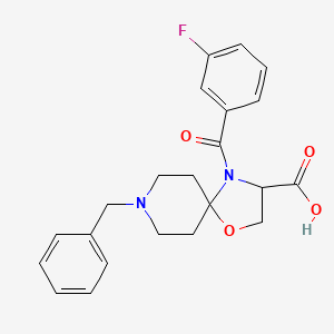 molecular formula C22H23FN2O4 B1520605 8-苄基-4-(3-氟苯甲酰)-1-氧杂-4,8-二氮杂螺[4.5]癸烷-3-羧酸 CAS No. 1214844-54-8