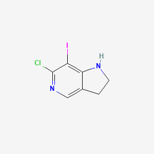 molecular formula C7H6ClIN2 B15206055 6-Chloro-7-iodo-2,3-dihydro-1H-pyrrolo[3,2-c]pyridine CAS No. 1956335-73-1