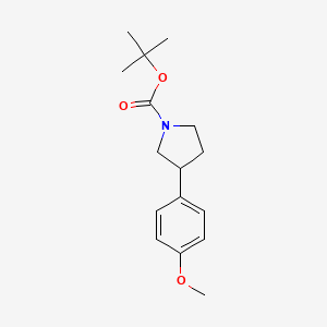 molecular formula C16H23NO3 B15206064 tert-Butyl 3-(4-methoxyphenyl)pyrrolidine-1-carboxylate 