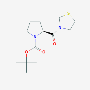 molecular formula C13H22N2O3S B15206118 tert-Butyl (S)-2-(thiazolidine-3-carbonyl)pyrrolidine-1-carboxylate 