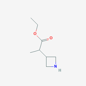 molecular formula C8H15NO2 B15206166 Ethyl 2-(azetidin-3-yl)propanoate 