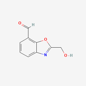 molecular formula C9H7NO3 B15206217 2-(Hydroxymethyl)benzo[d]oxazole-7-carboxaldehyde 