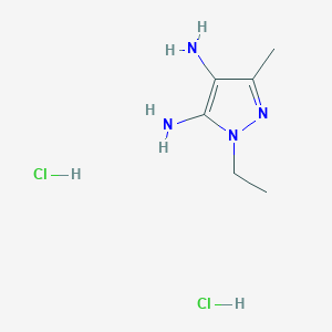 molecular formula C6H14Cl2N4 B15206234 1-Ethyl-3-methyl-1H-pyrazole-4,5-diamine dihydrochloride 