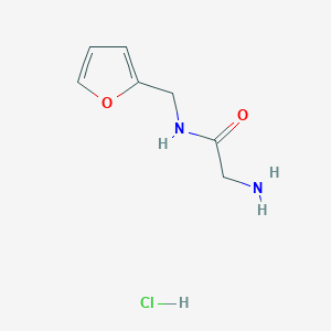 molecular formula C7H11ClN2O2 B1520627 2-amino-N-(furan-2-ylmethyl)acetamide hydrochloride CAS No. 1181458-84-3