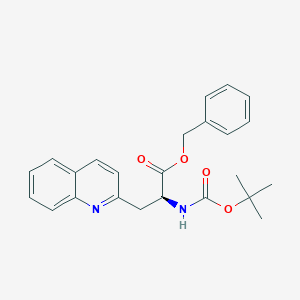 molecular formula C24H26N2O4 B15206333 (S)-Benzyl 2-((tert-butoxycarbonyl)amino)-3-(quinolin-2-yl)propanoate 