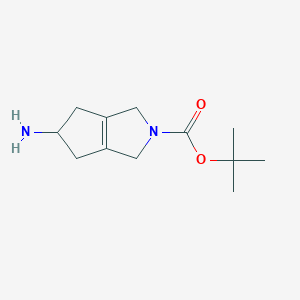 molecular formula C12H20N2O2 B15206352 tert-Butyl 5-amino-3,4,5,6-tetrahydrocyclopenta[c]pyrrole-2(1H)-carboxylate 