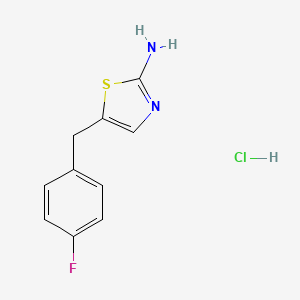 molecular formula C10H10ClFN2S B1520637 5-[(4-Fluorophenyl)methyl]-1,3-thiazol-2-amine hydrochloride CAS No. 1181458-45-6