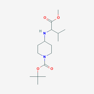 molecular formula C16H30N2O4 B1520638 Tert-butyl 4-[(1-methoxy-3-methyl-1-oxobutan-2-yl)amino]piperidine-1-carboxylate CAS No. 1396966-89-4