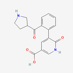 6-Hydroxy-5-(2-(pyrrolidine-3-carbonyl)phenyl)nicotinic acid