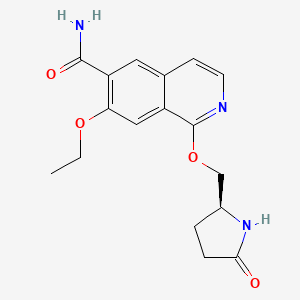 molecular formula C17H19N3O4 B15206430 (S)-7-ethoxy-1-((5-oxopyrrolidin-2-yl)methoxy)isoquinoline-6-carboxamide 