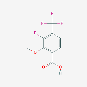 molecular formula C9H6F4O3 B15206451 3-Fluoro-2-methoxy-4-(trifluoromethyl)benzoic acid 