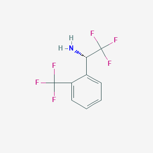 molecular formula C9H7F6N B15206473 (S)-2,2,2-Trifluoro-1-(2-trifluoromethyl-phenyl)-ethylamine CAS No. 1213122-10-1