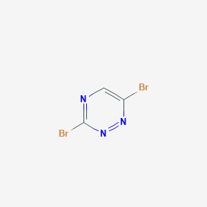 molecular formula C3HBr2N3 B15206549 3,6-Dibromo-1,2,4-triazine 