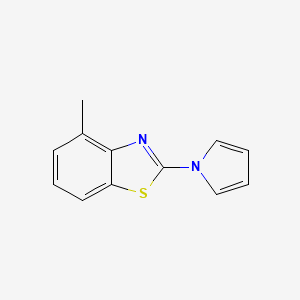 molecular formula C12H10N2S B15206551 4-Methyl-2-(1H-pyrrol-1-yl)benzo[d]thiazole 