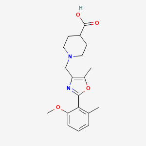 1-((2-(2-Methoxy-6-methylphenyl)-5-methyloxazol-4-yl)methyl)piperidine-4-carboxylic acid