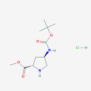 molecular formula C11H21ClN2O4 B1520661 盐酸甲基(2S,4R)-4-Boc-氨基吡咯烷-2-甲酸酯 CAS No. 913742-54-8