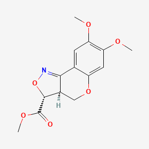 3H-[1]Benzopyrano[4,3-c]isoxazole-3-carboxylic acid, 3a,4-dihydro-7,8-dimethoxy-, methyl ester, (3R,3aS)-rel-