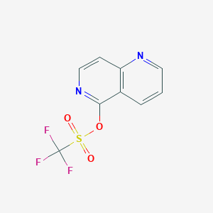 molecular formula C9H5F3N2O3S B1520667 1,6-萘啶-5-基三氟甲磺酸酯 CAS No. 909649-09-8