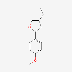 molecular formula C13H18O2 B15206685 4-Ethyl-2-(4-methoxyphenyl)tetrahydrofuran 