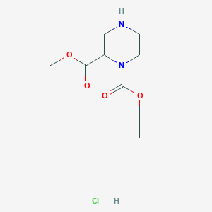 molecular formula C11H21ClN2O4 B1520675 1-叔丁基 2-甲基哌嗪-1,2-二羧酸盐酸盐 CAS No. 1269449-40-2