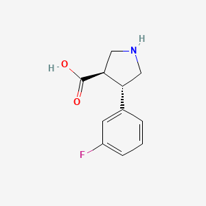 molecular formula C11H12FNO2 B15206771 (3R,4S)-rel-4-(3-Fluorophenyl)pyrrolidine-3-carboxylic acid 